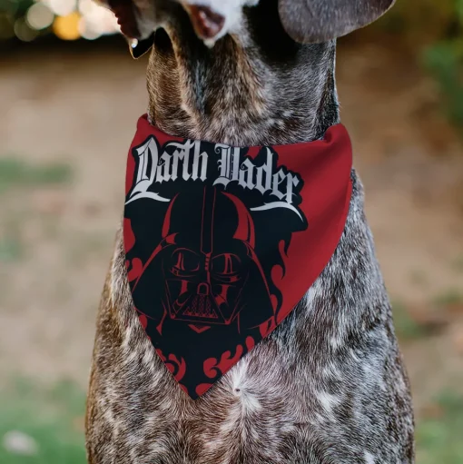 Pet Bandana - Star Wars DARTH VADER Face and Text Flame Red/Black/White