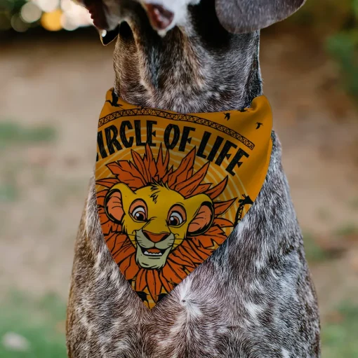 Pet Bandana - The Lion King Young Simba CIRCLE OF LIFE Pose Oranges/Black