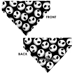 Pet Bandana - The Nightmare Before Christmas Jack Expressions Scattered Black/White