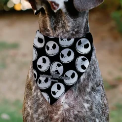 Pet Bandana - The Nightmare Before Christmas Jack Expressions Scattered Black/White