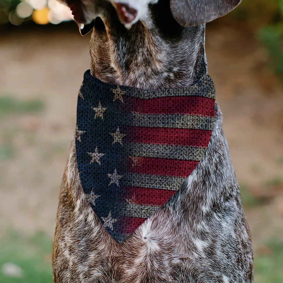 Pet Bandana - Vintage US Flag Stretch