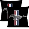 Pillow - THROW - Ford Mustang w Bars Logo Black