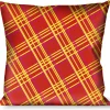 Pillow - THROW - Plaid X4 Fluorescent Oranges/Pinks/Yellow