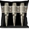 Pillow - THROW - Printed Bullets Pattern Black Gray