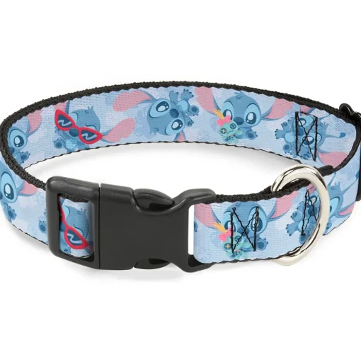 Plastic Clip Collar - Baby Stitch Poses Close-Up Baby Blue