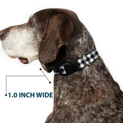 Plastic Clip Collar - Buffalo Plaid Black/White