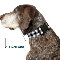 Plastic Clip Collar - Buffalo Plaid Black/White