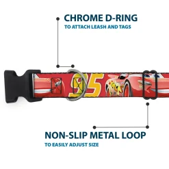 Plastic Clip Collar - Cars Lightning McQueen Smiling Pose/95 Reds/White/Orange