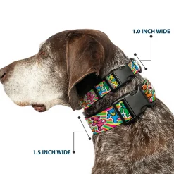 Plastic Clip Collar - Grateful Dead Dancing Bears Swirl Multi Color