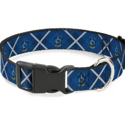 Plastic Clip Collar - Harry Potter Ravenclaw Crest Plaid Blues/Gray
