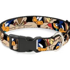 Plastic Clip Collar - Road Runner/Wile E. Coyote Expressions Stacked Black