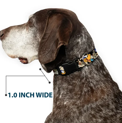Plastic Clip Collar - Road Runner/Wile E. Coyote Expressions Stacked Black