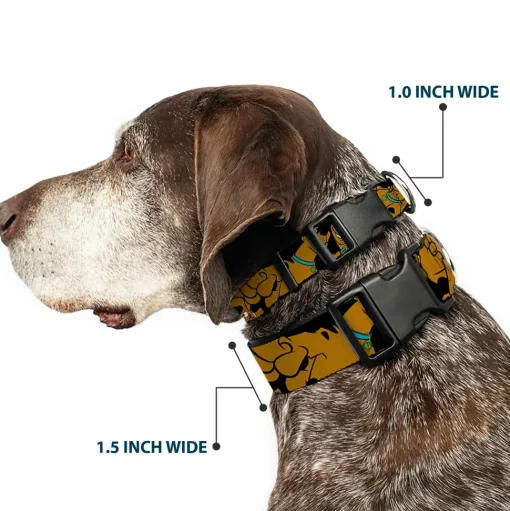 Plastic Clip Collar - Scooby Doo Stacked CLOSE-UP Black