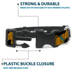 Plastic Clip Collar - Scooby Doo Stacked CLOSE-UP Black