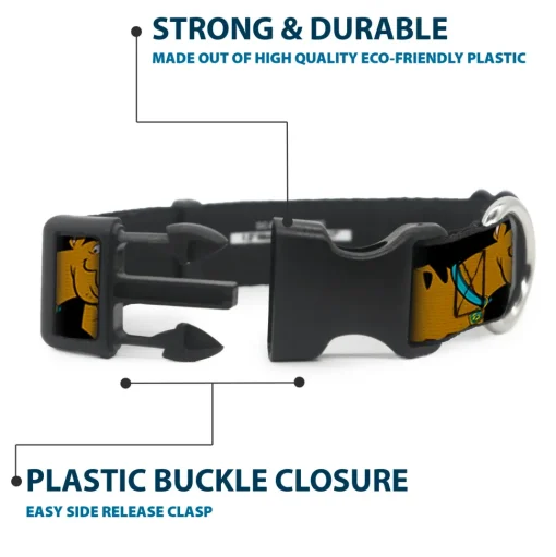 Plastic Clip Collar - Scooby Doo Stacked CLOSE-UP Black