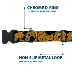 Plastic Clip Collar - Scooby Doo Stacked CLOSE-UP Black