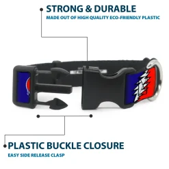 Plastic Clip Collar - Steal Your Face w/Lightning Bolt Repeat Red/White/Blue