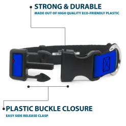 Plastic Clip Collar - Superman Shield Blue