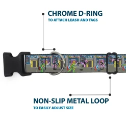 Plastic Clip Collar - Teenage Mutant Ninja Turtles Battle Purple Foot Soldier Ninja Video Game Scene Grays