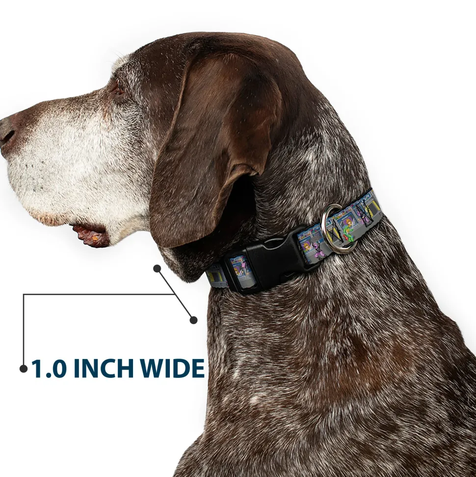 Plastic Clip Collar - Teenage Mutant Ninja Turtles Battle Purple Foot Soldier Ninja Video Game Scene Grays