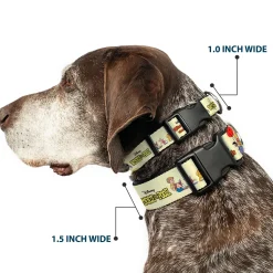 Plastic Clip Collar - WINNIE THE POOH and Friends Poses and Title Logos Light Yellow