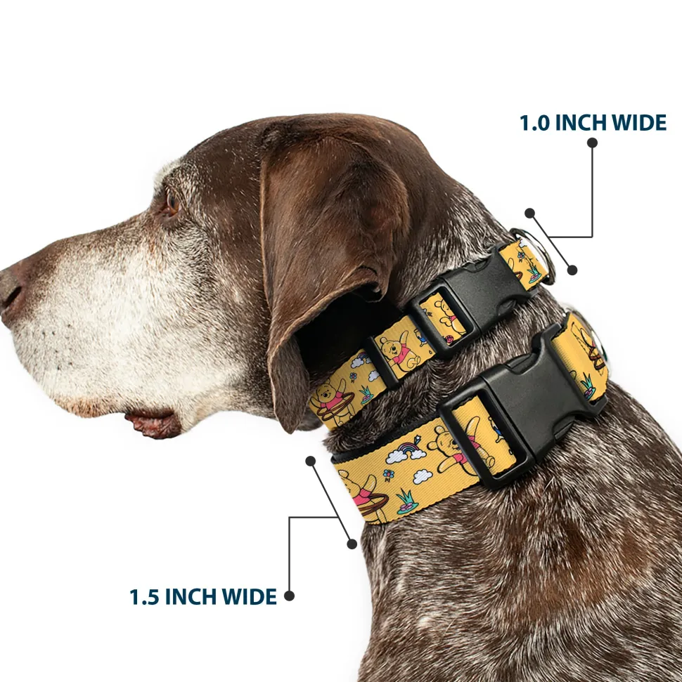 Plastic Clip Collar - Winnie the Pooh Happy Poses Golden Yellow