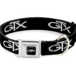 Plymouth GTX Emblem Full Color Black/Silver Fade/White Seatbelt Buckle Collar - Plymouth GTX Emblem Black/Silver Fade/White