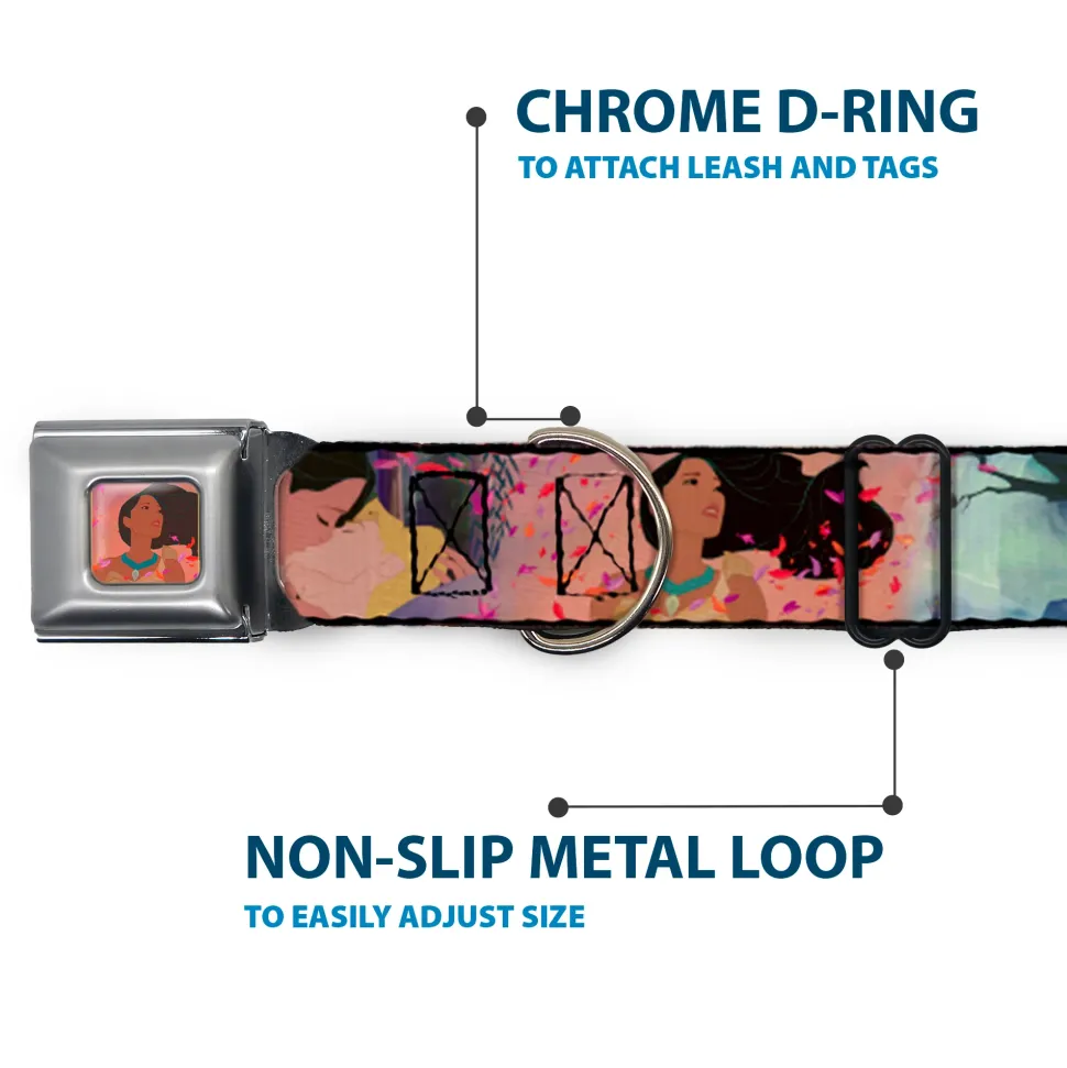 Pocahontas Colors of the Wind Full Color Seatbelt Buckle Collar - Pocahontas & John Smith Scenes