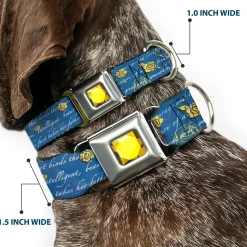 Princess Gem CLOSE-UP Full Color Yellow Seatbelt Buckle Collar - Beauty & the Beast Story Script