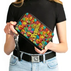 PU Zip Around Wallet Rectangle - POST FRUITY PEBBLES Logo and Vivid Cereal Multi Color