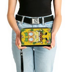 PU Zip Around Wallet Rectangle - SpongeBob SquarePants Pineapple Eyes Pose Pineapple Gold