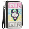 PU Zip Around Wallet Rectangle - Invader Zim GIR Pose and Text White/Multi Color