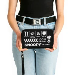 PU Zip Around Wallet Rectangle - Peanuts SNOOPY Care Symbols 100% ORIGINAL Black/White