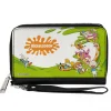 PU Zip Around Wallet Rectangle - Nick 90's Character Mash Up and NICKELODEON Splat Logo White