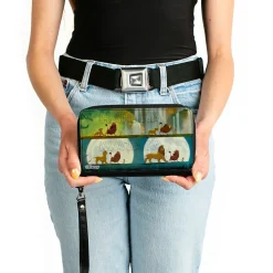 PU Zip Around Wallet Rectangle - The Lion King HAKUNA MATATA Simba Pumbaa Timon Growing Up Poses Scenes