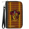 PU Zip Around Wallet Rectangle - GRYFFINDOR Crest Stripes/Diamonds Red/Golds