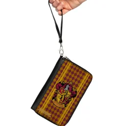 PU Zip Around Wallet Rectangle - GRYFFINDOR Crest Stripes/Diamonds Red/Golds