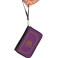 PU Zip Around Wallet Rectangle - Fantastic Beasts The Crimes of Grindelwald MINISTRY OF MAGIC Icon Purple/Gold