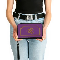 PU Zip Around Wallet Rectangle - Fantastic Beasts The Crimes of Grindelwald MINISTRY OF MAGIC Icon Purple/Gold