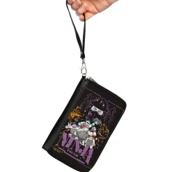 PU Zip Around Wallet Rectangle - Teenage Mutant Ninja Turtles NINJA TOUGH Group Pose and Enemies Black/Multi Color