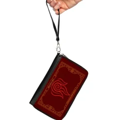 PU Zip Around Wallet Rectangle - Avatar the Last Airbender FIREBENDING FIRE NATION Icon Reds Orange