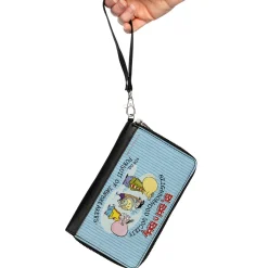 PU Zip Around Wallet Rectangle - ED EDD N EDDY JAWBREAKERS Pose and Title Logo Blues
