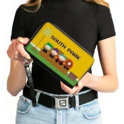 PU Zip Around Wallet Rectangle - SOUTH PARK Boys 8-Bit Couch Pose Yellow