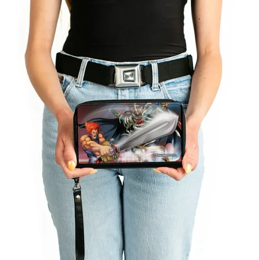 PU Zip Around Wallet Rectangle - ThunderCats Lion-O and Mumm-Ra Sword of Omens Pose