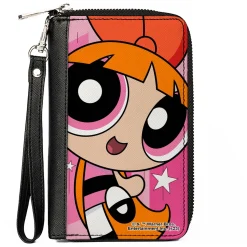PU Zip Around Wallet Rectangle - The Powerpuff Girls Blossom Close-Up Pose Pinks