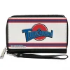 PU Zip Around Wallet Rectangle - Space Jam TUNE SQUAD Logo Stripe White/Red/Blue