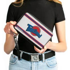 PU Zip Around Wallet Rectangle - Space Jam TUNE SQUAD Logo Stripe White/Red/Blue