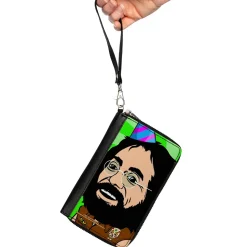 PU Zip Around Wallet Rectangle - Homies in Dreamland Chong Party Hat Pose Green