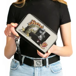 PU Zip Around Wallet Rectangle - Harry Potter and Hedwig Vivid Scene and Icons Collage