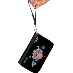 PU Zip Around Wallet Rectangle - RICK AND MORTY Space Cruiser Escape Scene